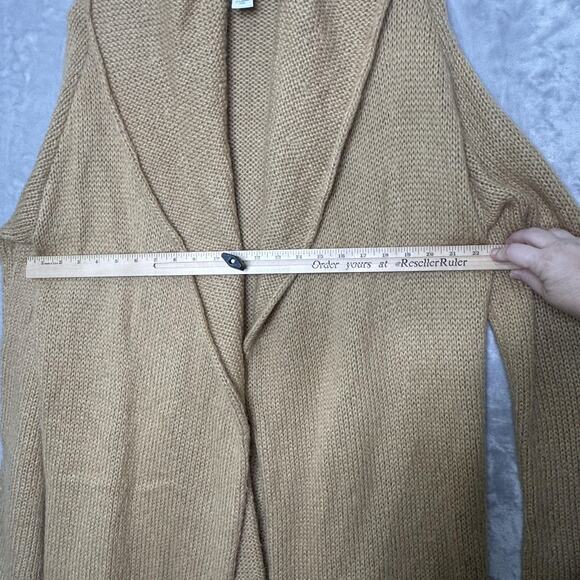 Soft Surroundings Sweater Womens Large Tan Wool Mohair Blend Open Front Cardigan - Picture 5 of 8